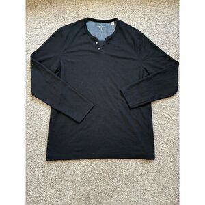 Con.Struct / Conxstruct Long-Sleeve Waffle-Knit Henley - Men's Medium - Black
